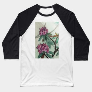 Watercolor Rhododendron Blooms Baseball T-Shirt